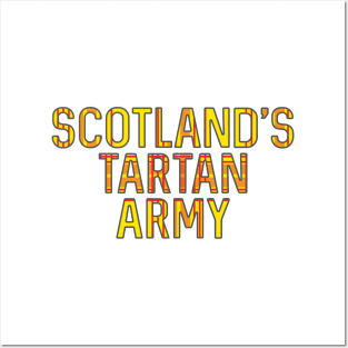 Scotland's Tartan Army, Scottish Lion Rampant Coloured Tartan, Scottish Football Slogan Posters and Art